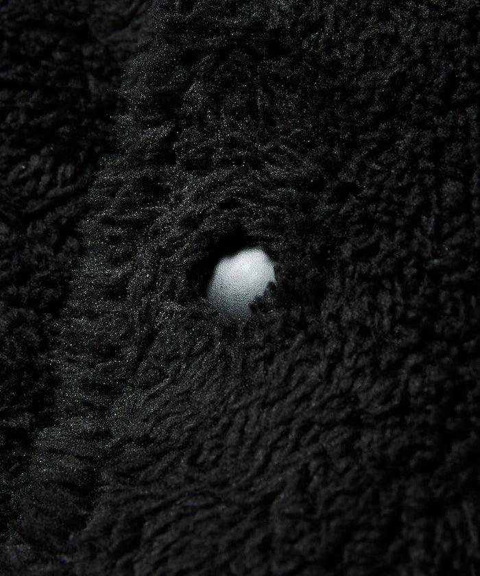 Relaxed Fit Shaggy Fleece Crew Neck Cardigan