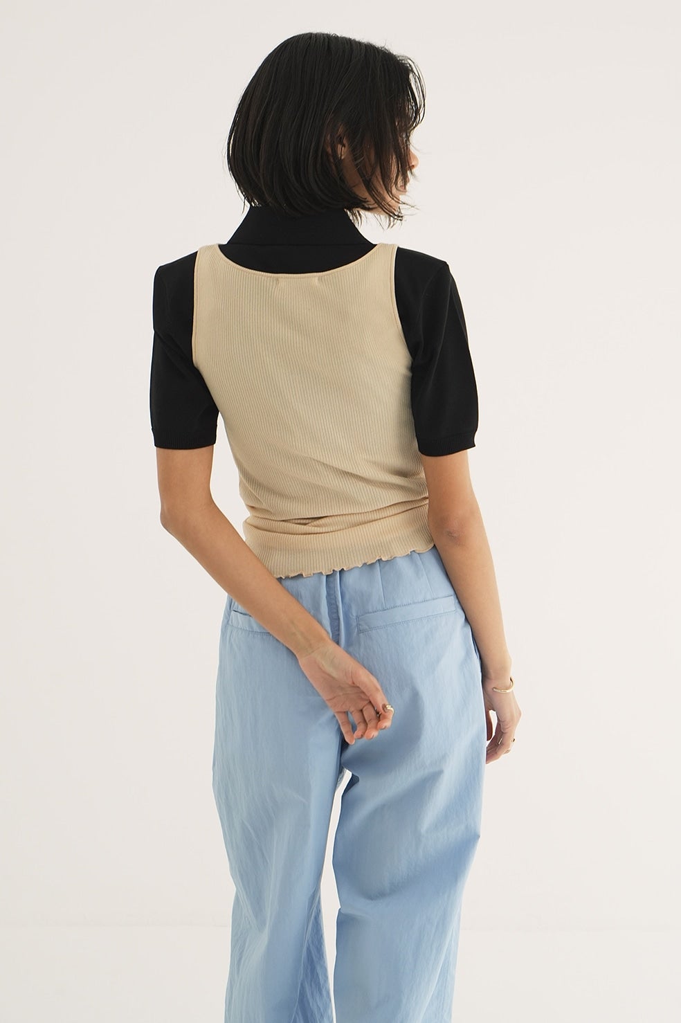 BOAT NECK RIB KNIT TANK TOPS