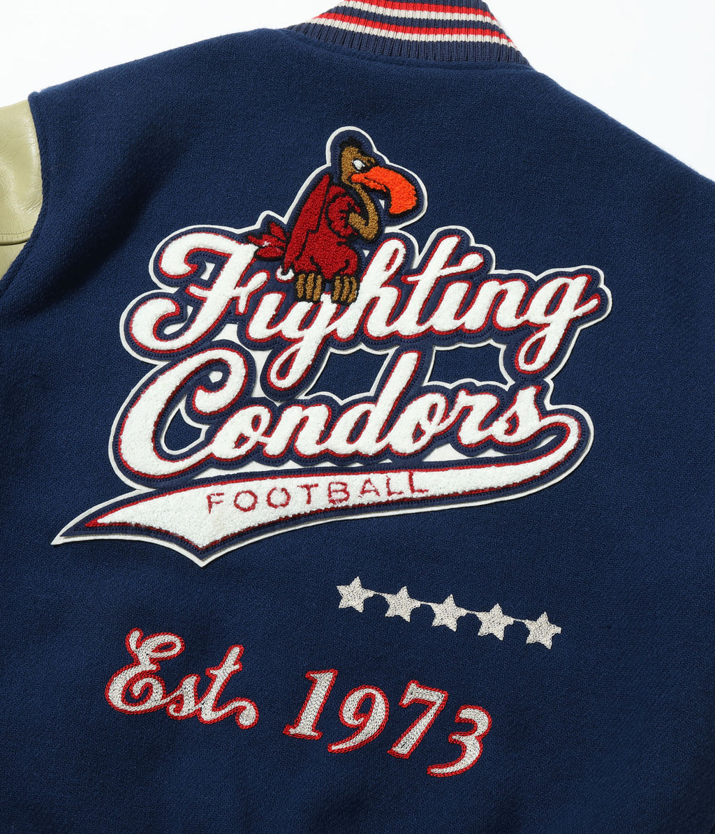30oz. WOOL MELTON AWARD JACKET “FIGHTING CONDORS” (NAVY)