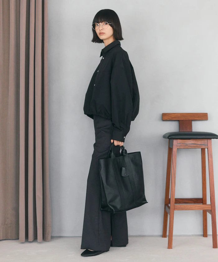 Hem Code Switch Short Length Long Sleeve Shirt