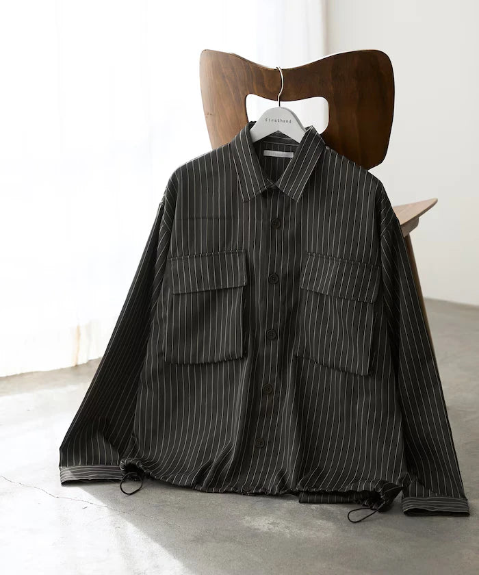 Stripe Shirt Blouson / Setup Compatible / Layer / Relaxed Fit