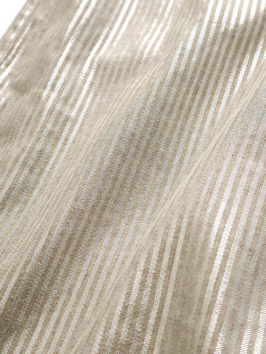 Linen Glitter Frill Stripe Easy...
