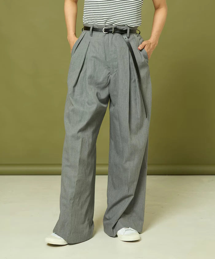 Tuck Wide Slacks Pants