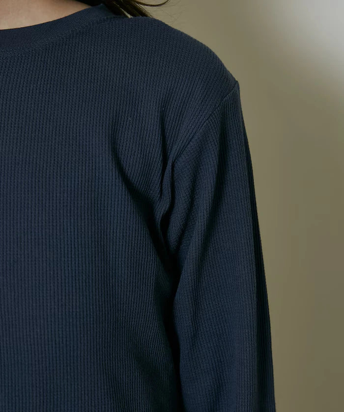 Light Waffle Henley Neck Long Sleeve T Limited Edition
