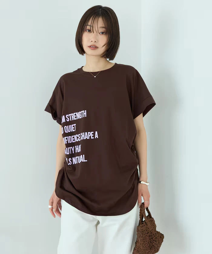 Organic Cotton Shirring Logo T-Shirt