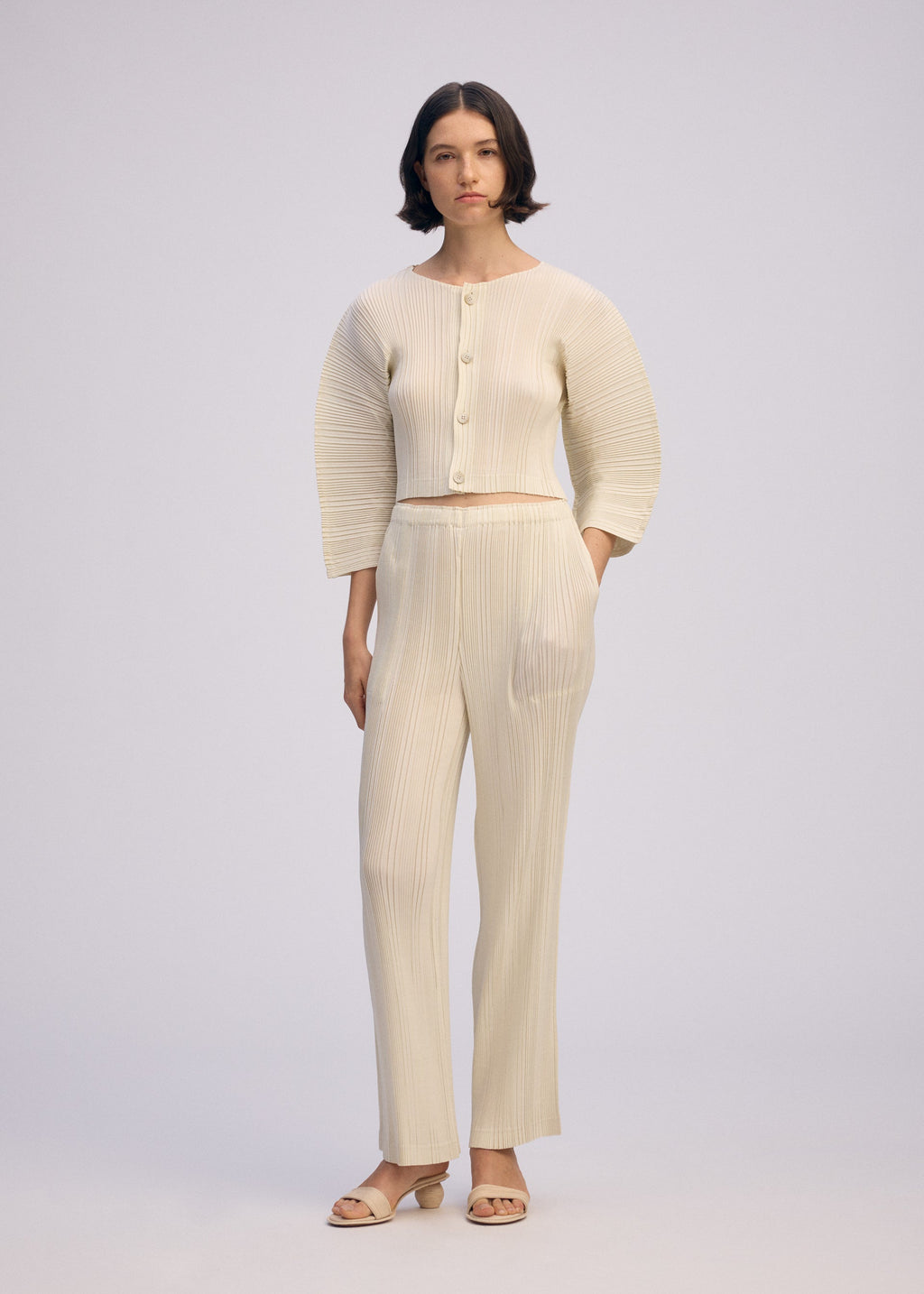 Linen Like Rib Pleats