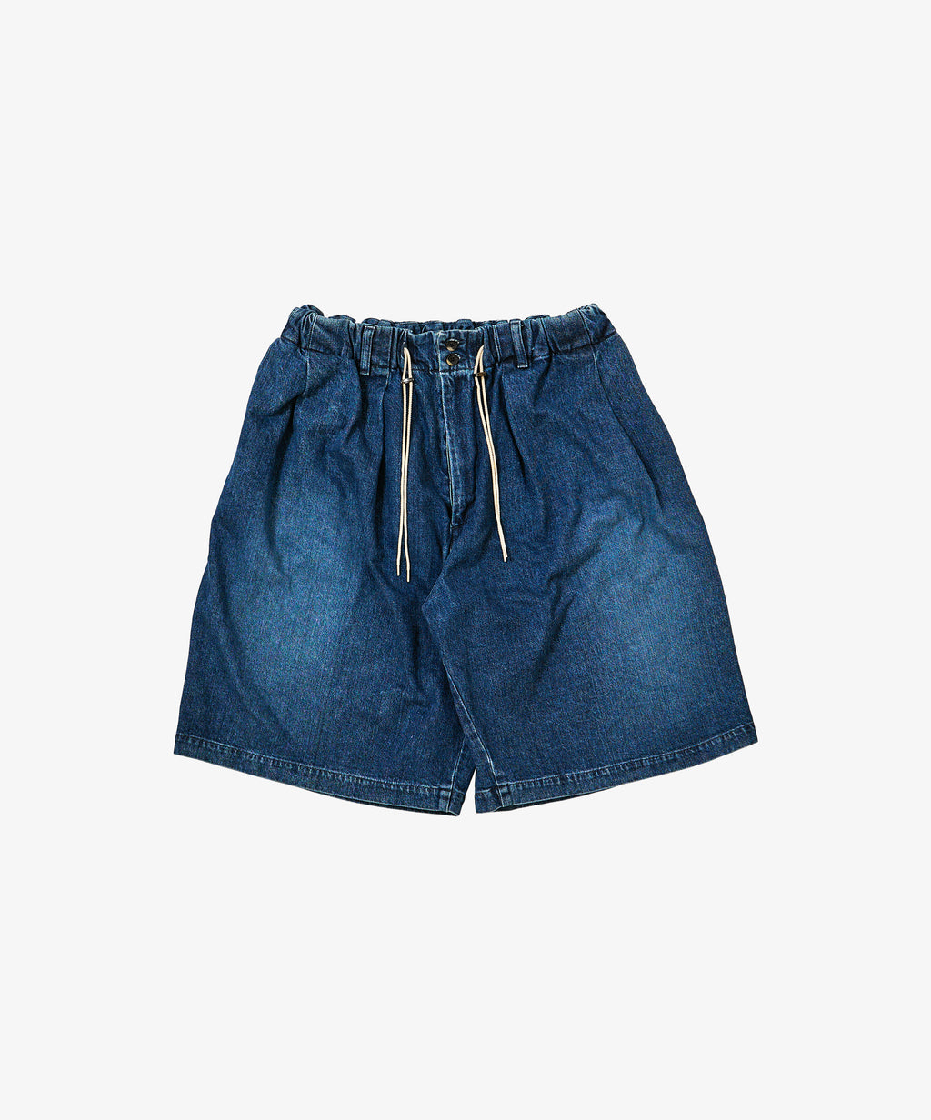 circular short pants denim damaged