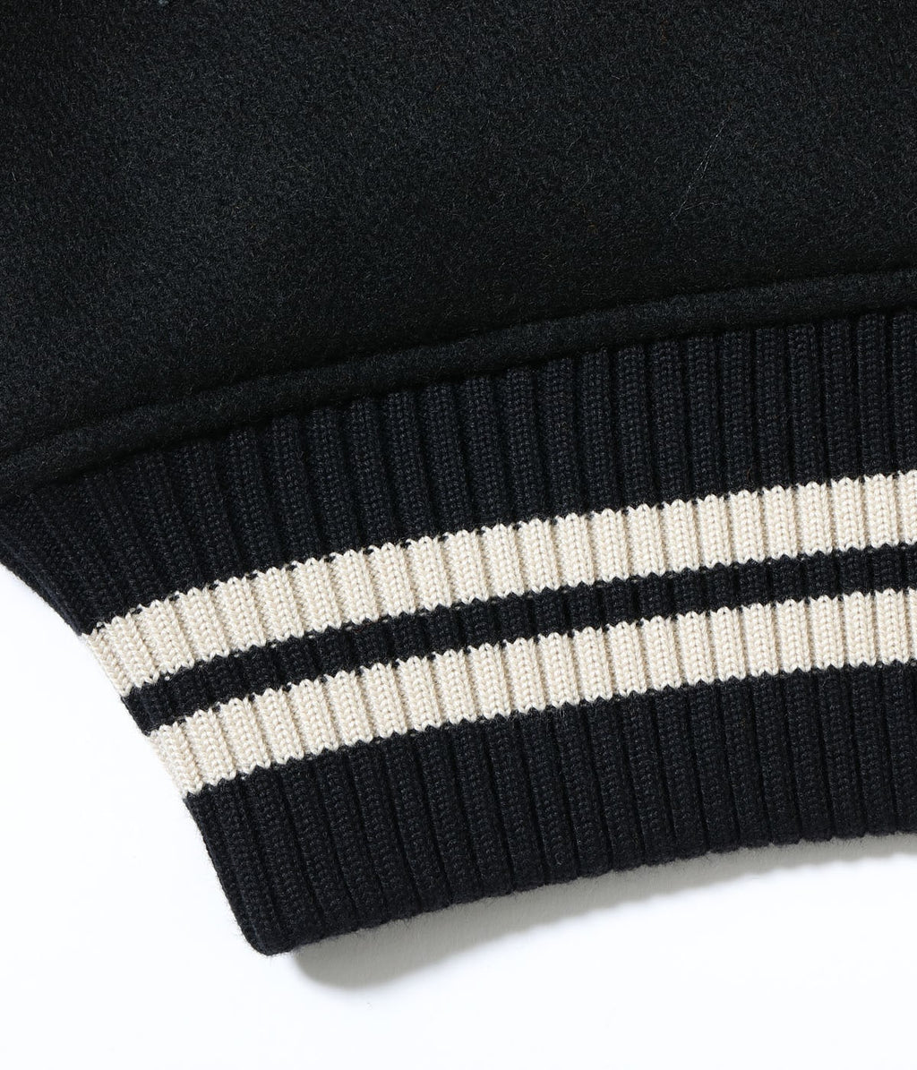 30oz. WOOL MELTON AWARD JACKET “POLAR BEAR” (BLACK)