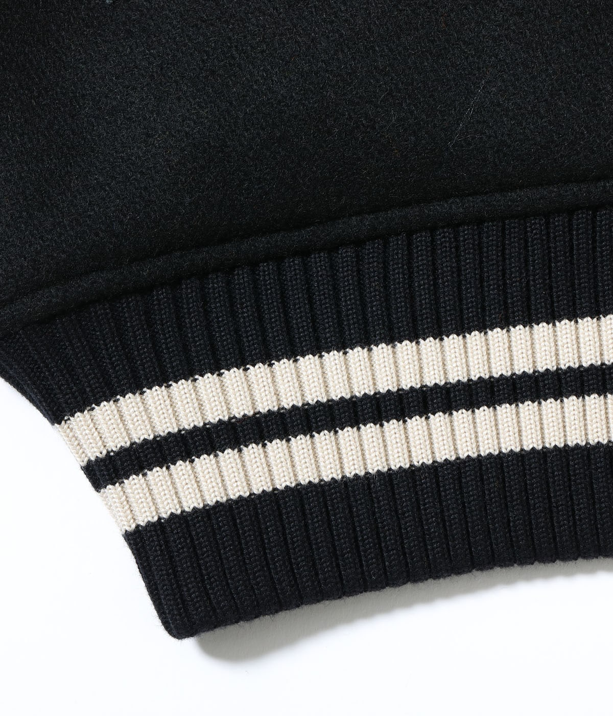 30oz. WOOL MELTON AWARD JACKET “POLAR BEAR” (BLACK)