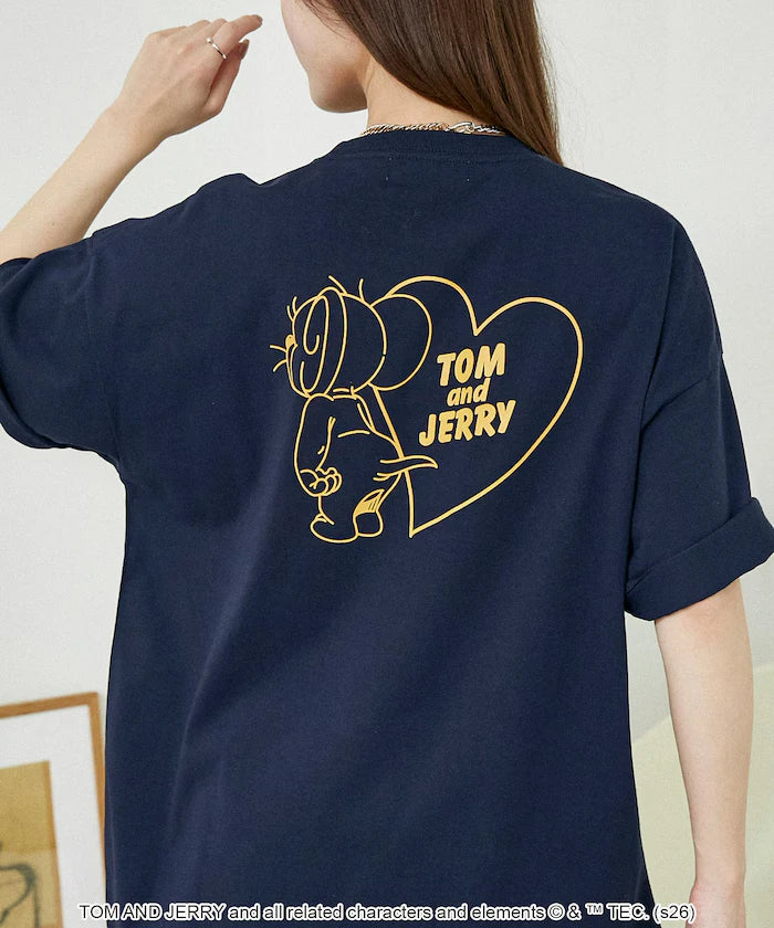 <Functional Material> TOM AND JERRY Heart Graphic T-Shirt Limited Edition