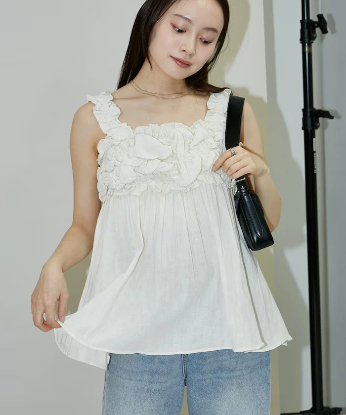 Double Gauze Gathered Camisole Blouse Limited Edition