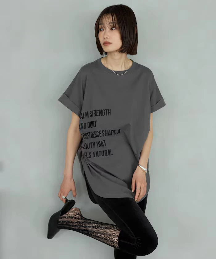 Organic Cotton Shirring Logo T-Shirt