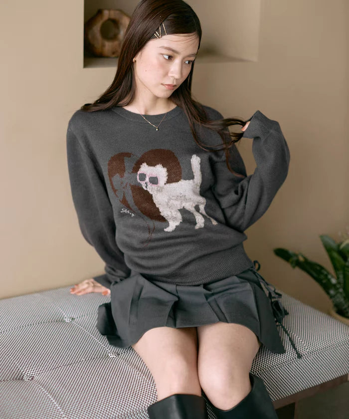 Sweat-like Animal Jacquard Knit