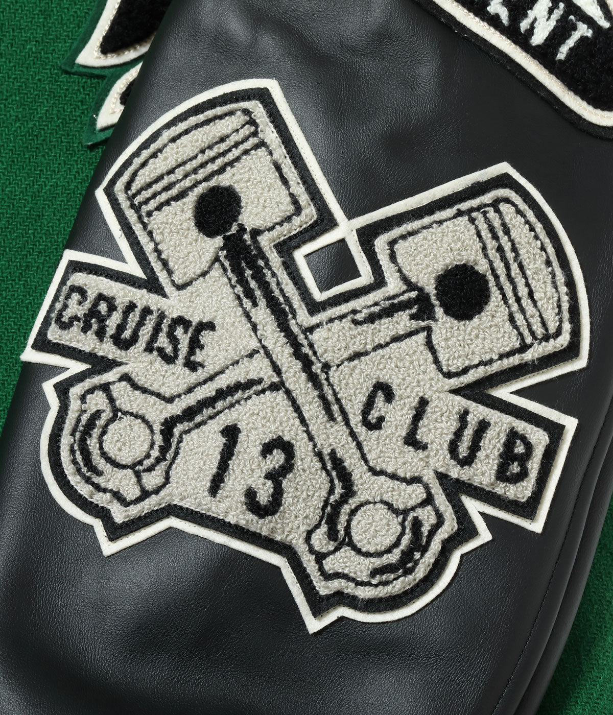 30oz. WOOL MELTON AWARD JACKET “CRANK BUSTERS” (GREEN)