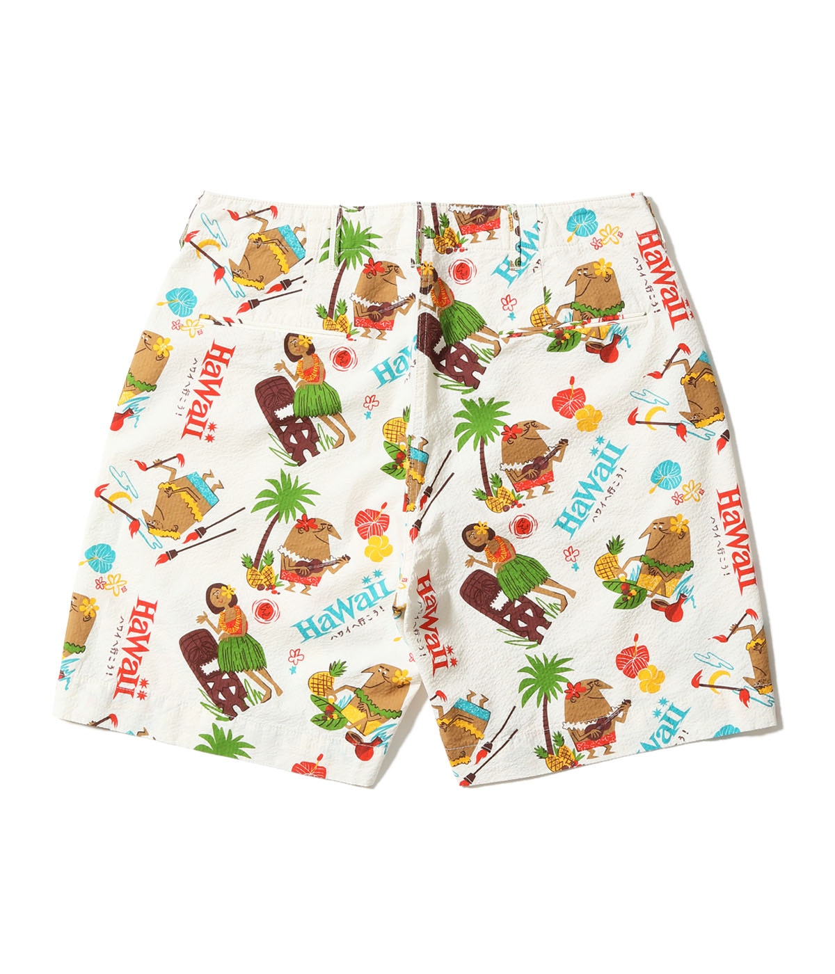 Cotton Seersucker Shorts "Trip To Hawaii" by Ryohei Yanagihara with Mookie