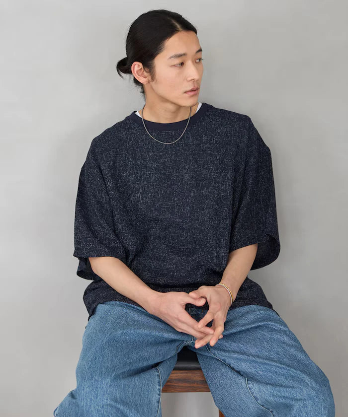 Dry Touch Summer Tweed Short Sleeve Crew Neck