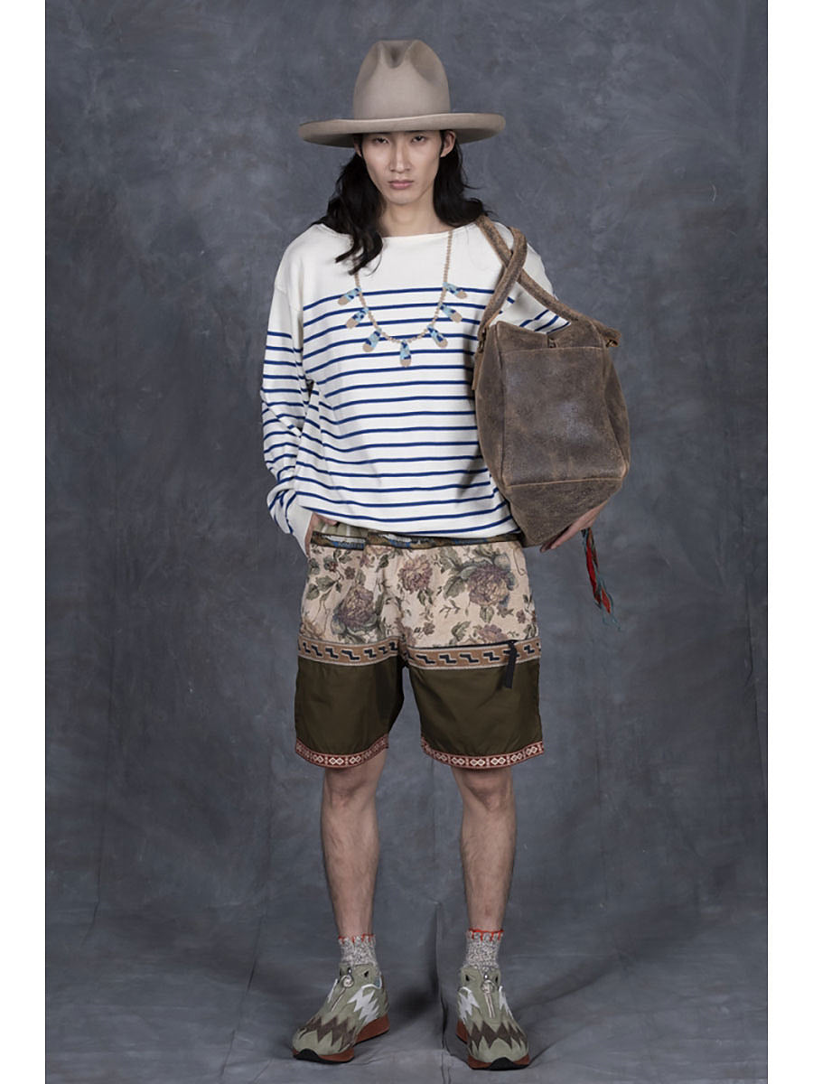 12G Panel Border Knit Boat Neck Sweater(...