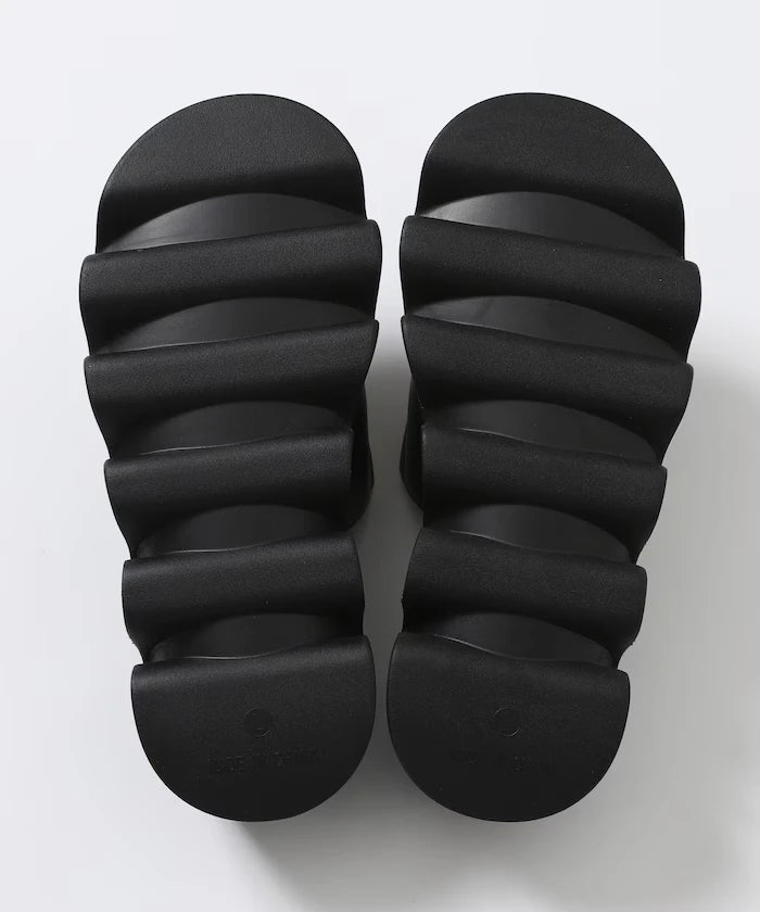 Volume Curved Sole Leatherette Covered Sandal