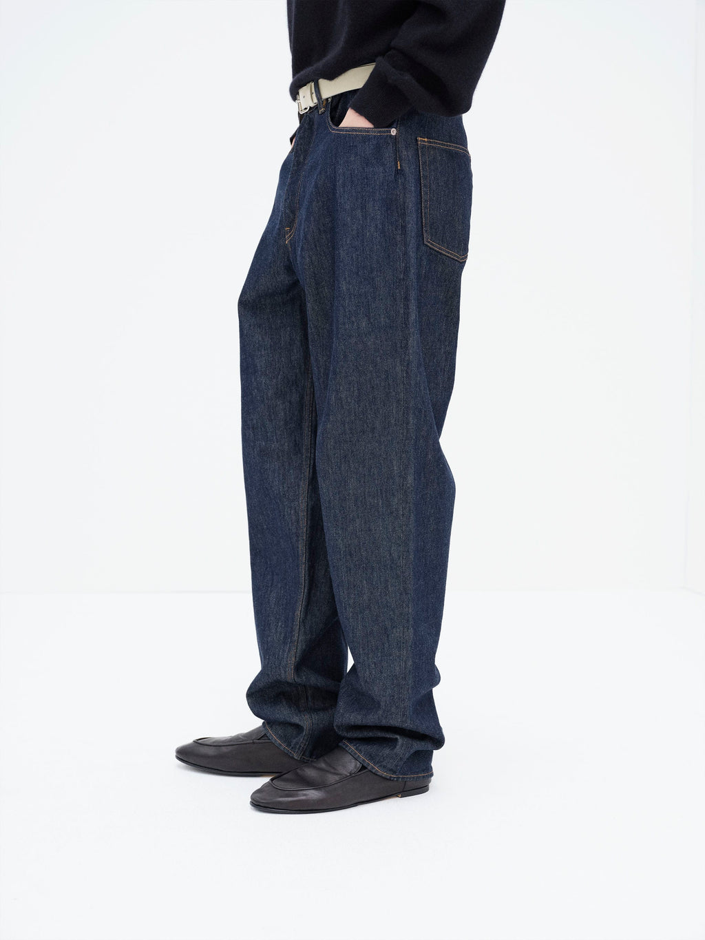 HARD TWIST DENIM WIDE PANTS