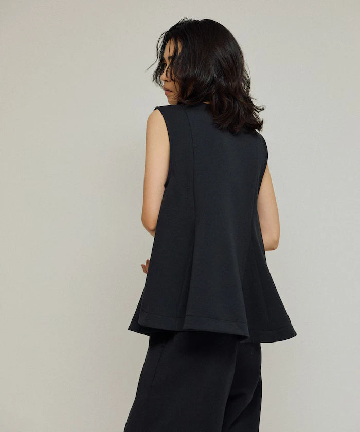 Peplum Silhouette V-Neck Gilet / Vest