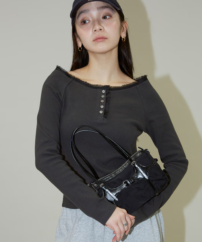Lace Insert Long Sleeve T-Shirt