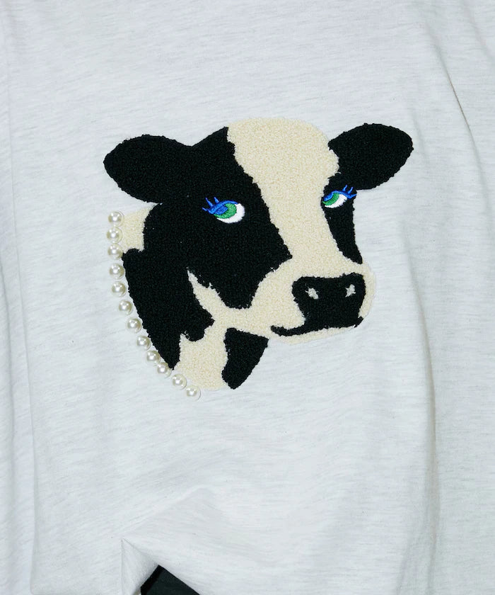 Big T-shirt with Pearl and Sagara Embroidery - Limited Edition