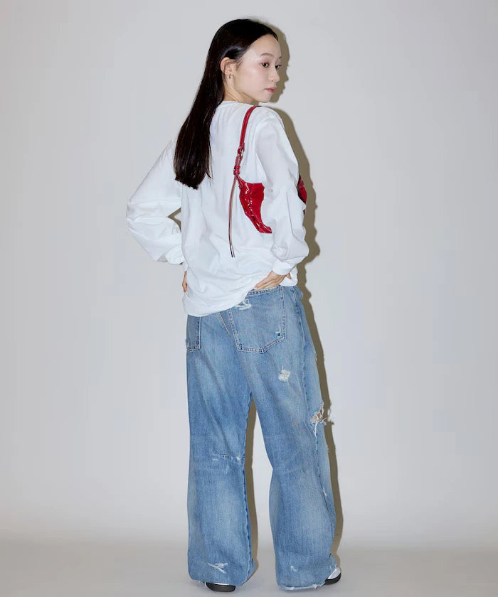 Box Logo Bead Embroidery Big Silhouette Long Sleeve T-Shirt Limited Edition