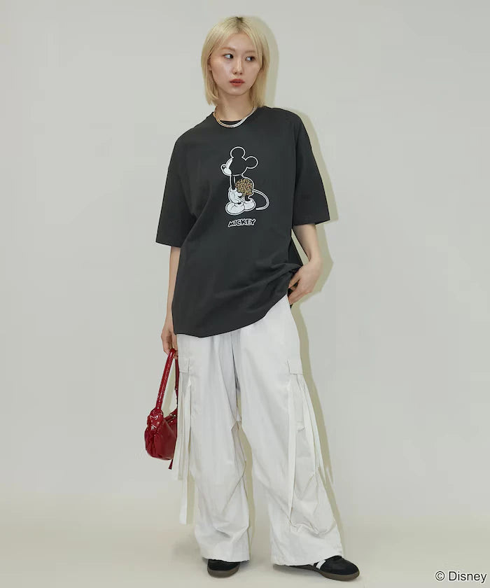 <Functional Material>Mickey Mouse & Minnie Mouse/Face T-Shirt Limited Edition