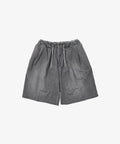 circular short pants black denim bleached