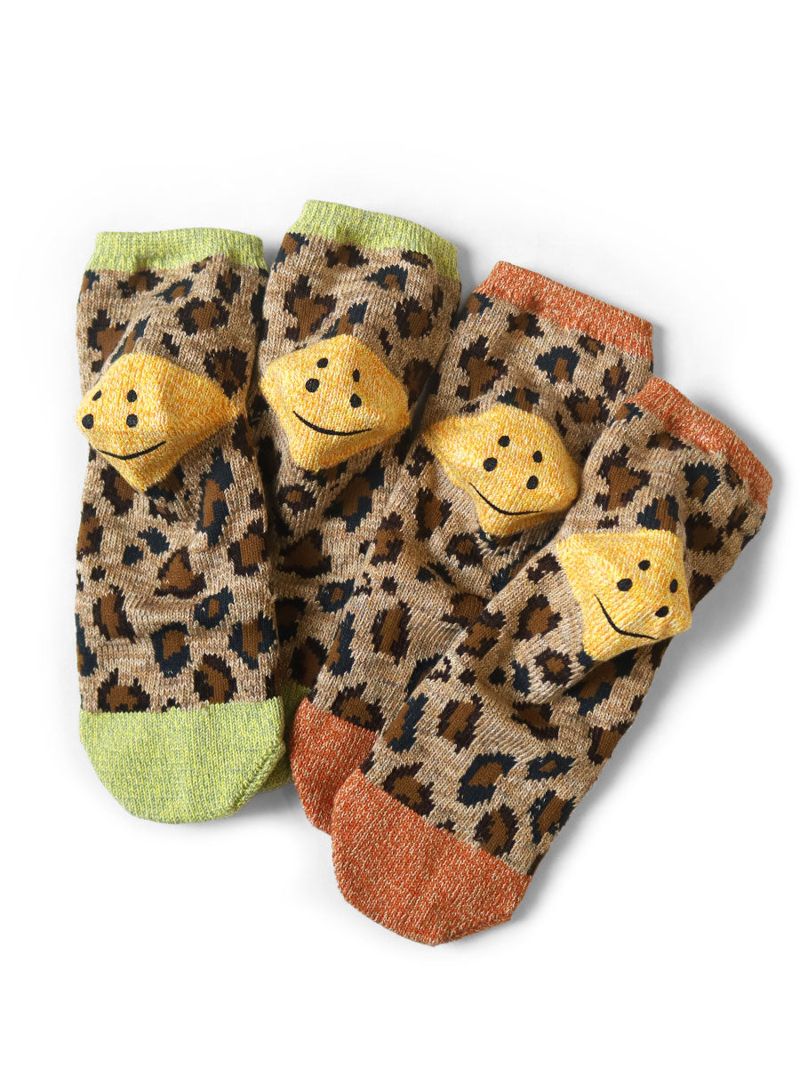 84 Pieces RAINBOWY HAPPY HEEL Leopard Ankle Socks