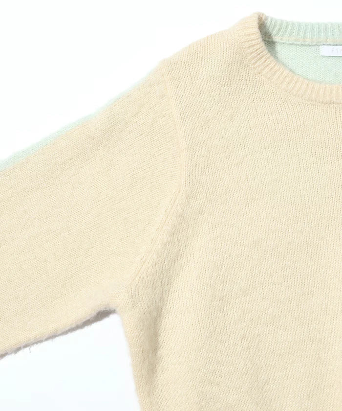 Alpaca Blend Bicolor Knit Pullover