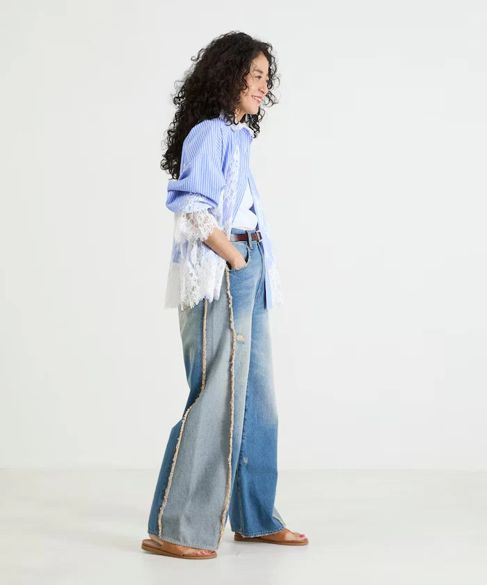 Lace Docking Stripe Shirt