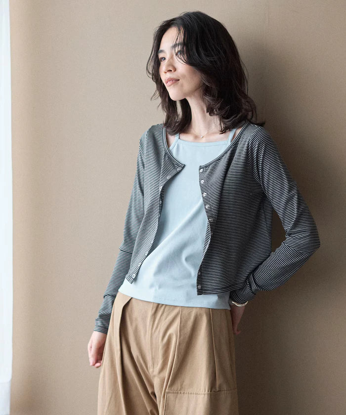 [February 12, 12:00 Release] Layered Set Top / Striped Cardigan & Camisole