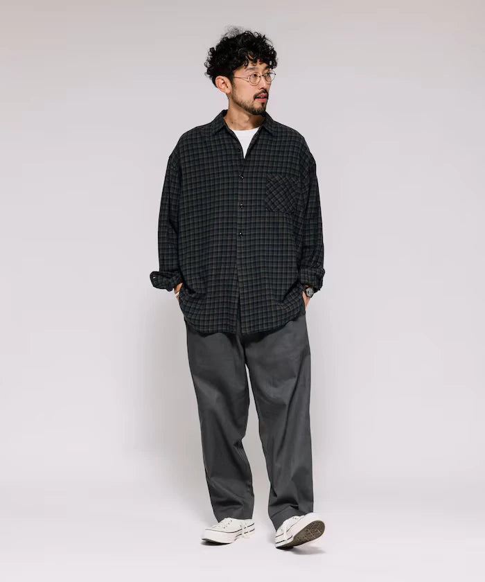 Wide Silhouette Drawstring Chino Pants / Tapered Silhouette Easy Chino Pants