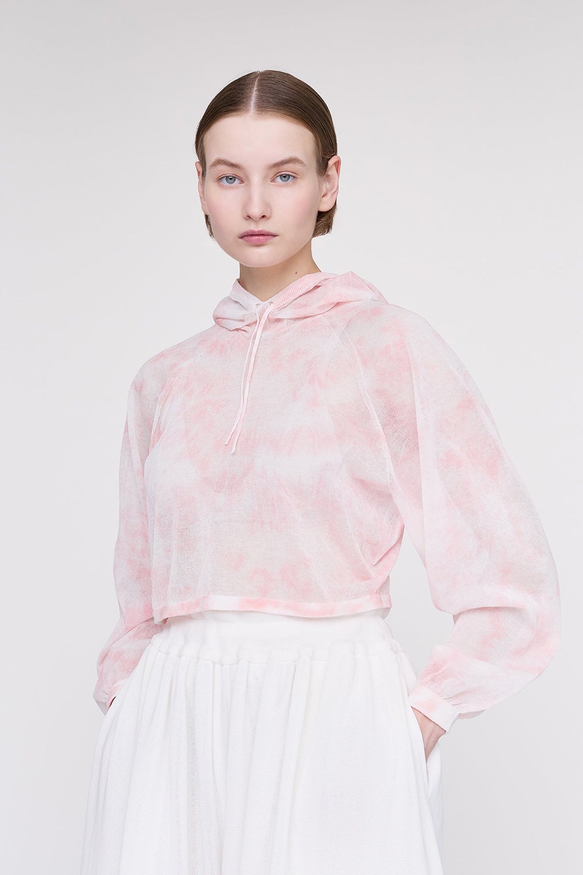 DYEING TC LUCENT CROPPED HOODIE