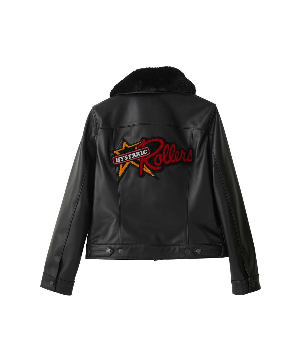 HYSTERIC ROLLERS Patch Short Leather Blouson
