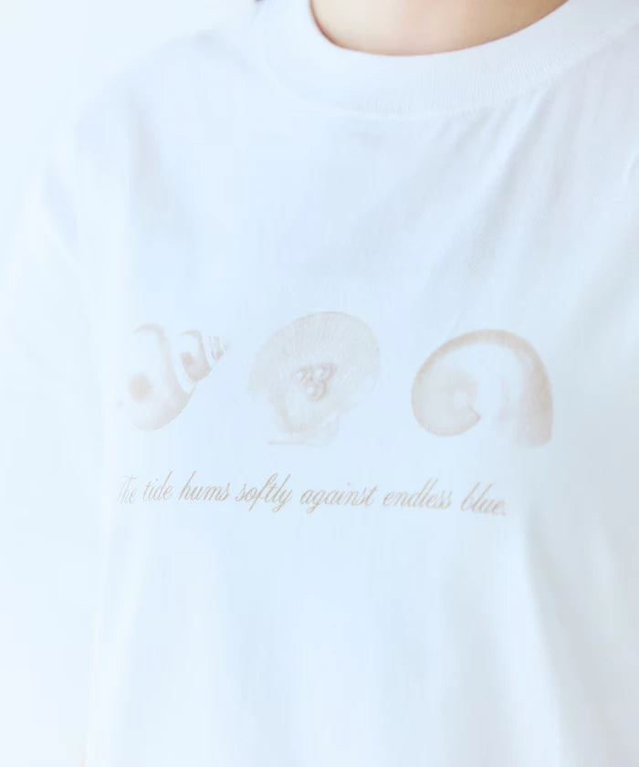 Comfortable Shell Print Crew Neck T-Shirt