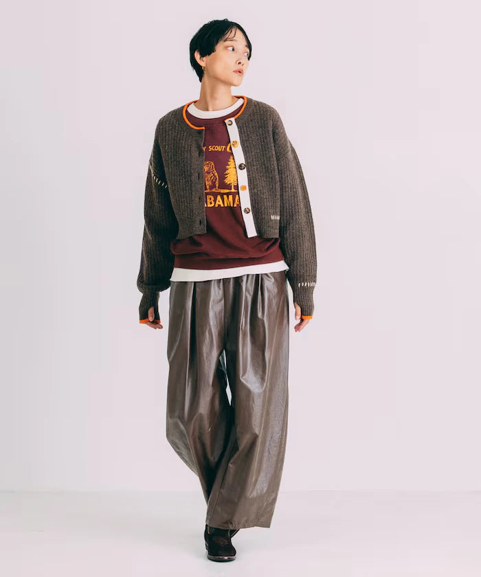 Short Length Color-block Knit Cardigan