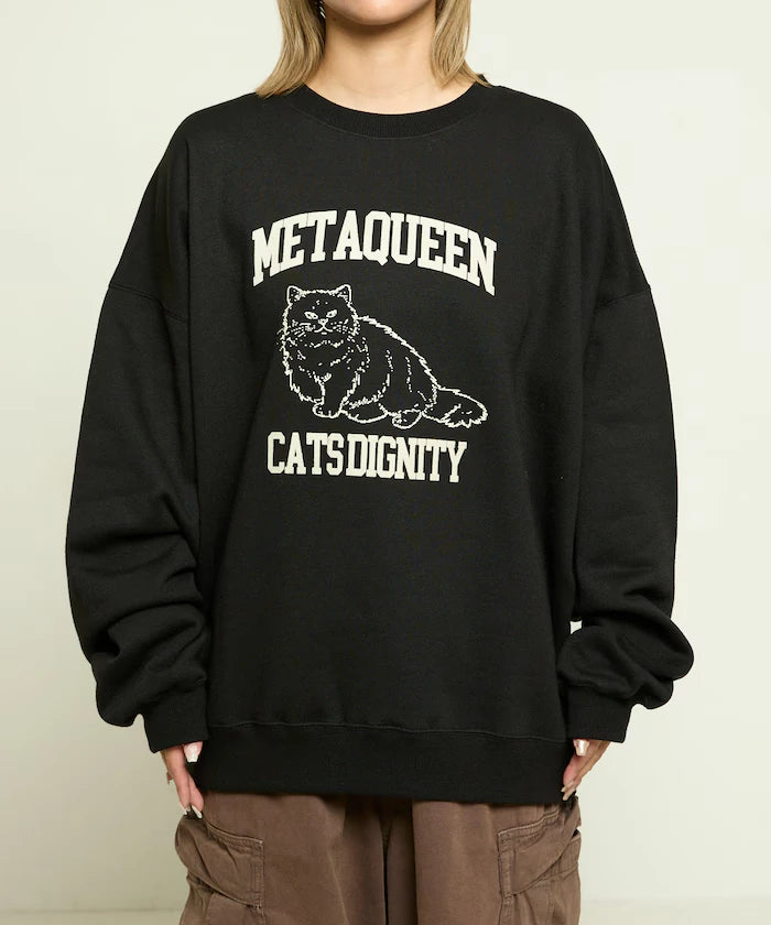 METAQUEEN Flocky Cat Brushed Back Sweat Limited Edition