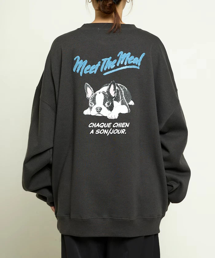 Sagara Embroidery French Bulldog Fleece-Lined Sweatshirt Limited Edition