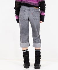 Snake Loop 8 Length Crushed Denim Pants