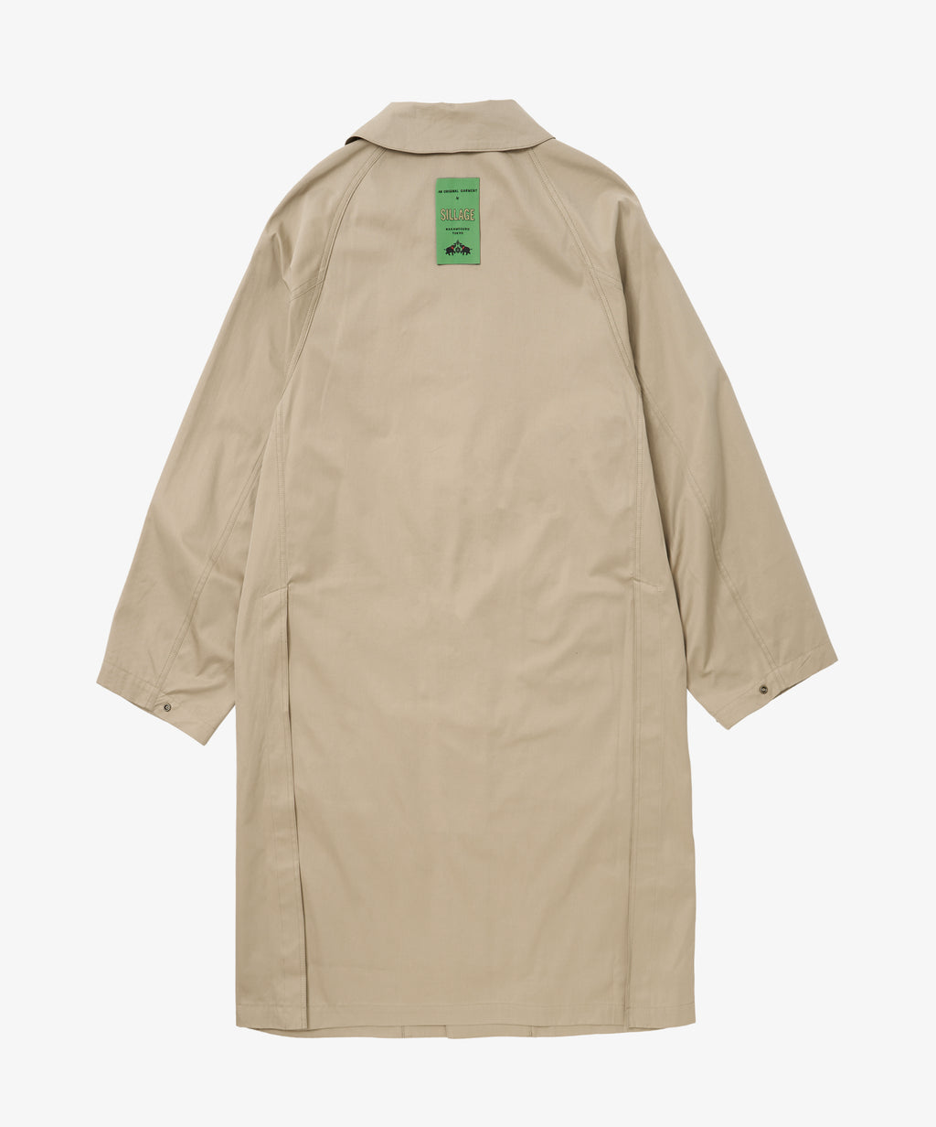 balmacaan coat gabardine beige