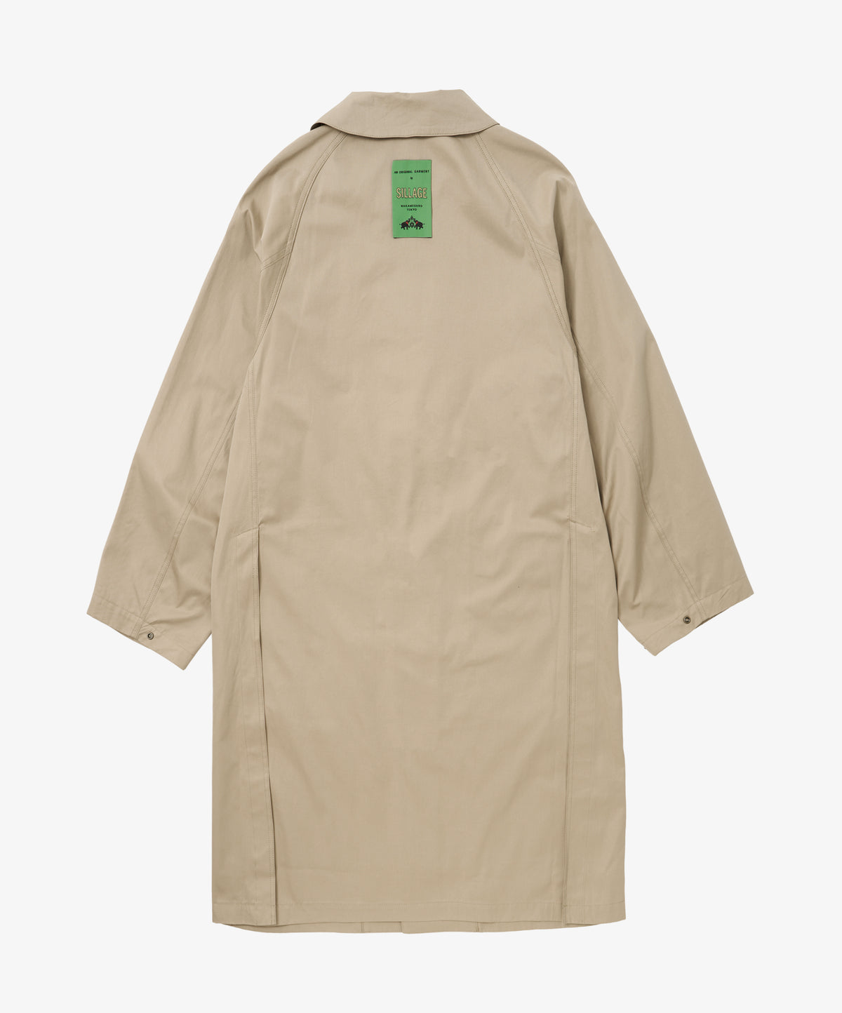 balmacaan coat gabardine beige
