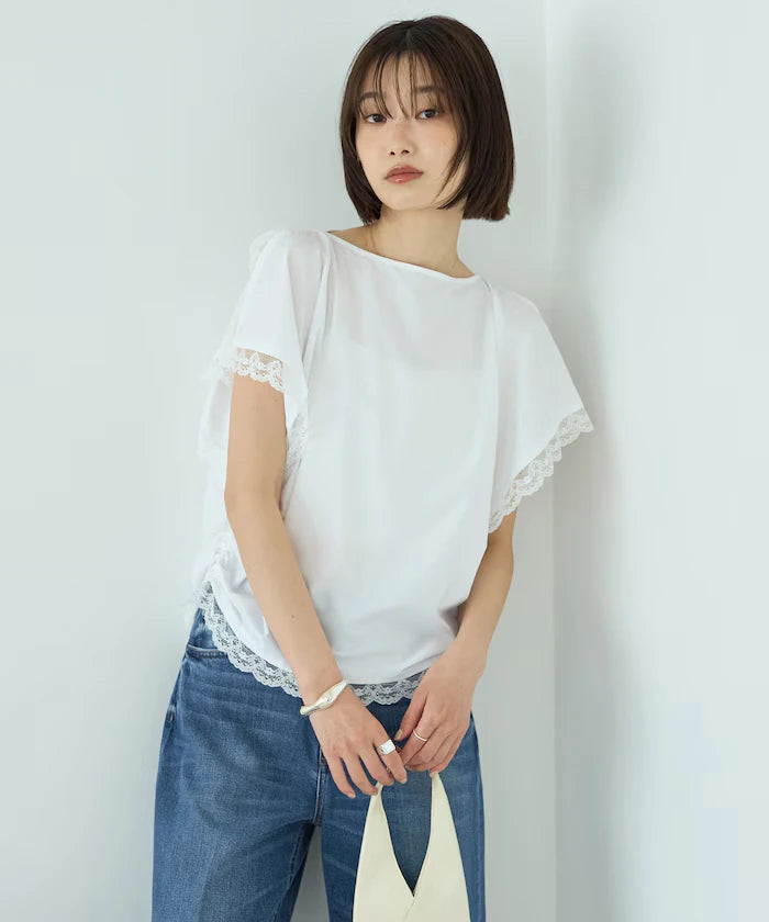 Handkerchief Sleeve Shirring Blouse