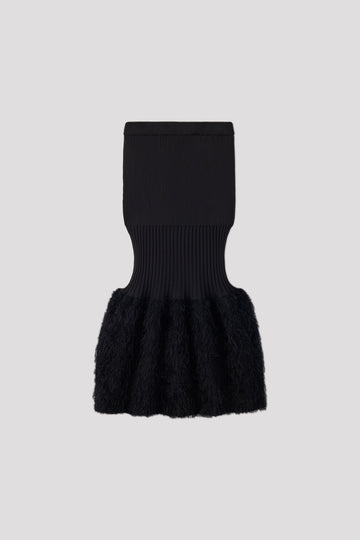 FLUTED PILE GLITTER MERMAID SKIRT