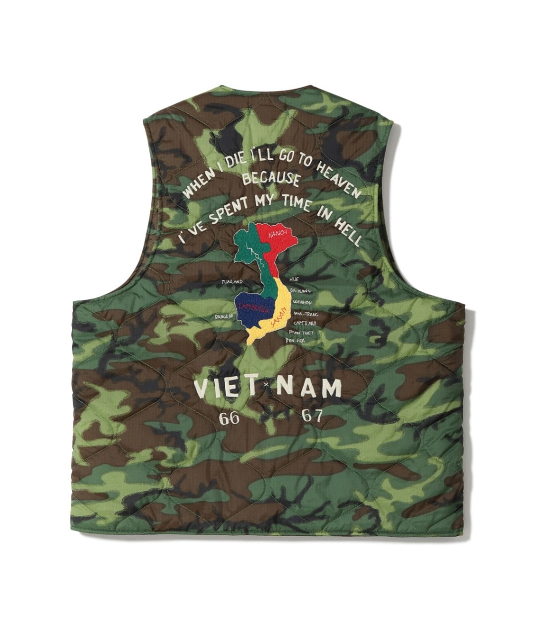 Mid 1960s Style Vietnam Liner Vest “VIETNAM MAP”