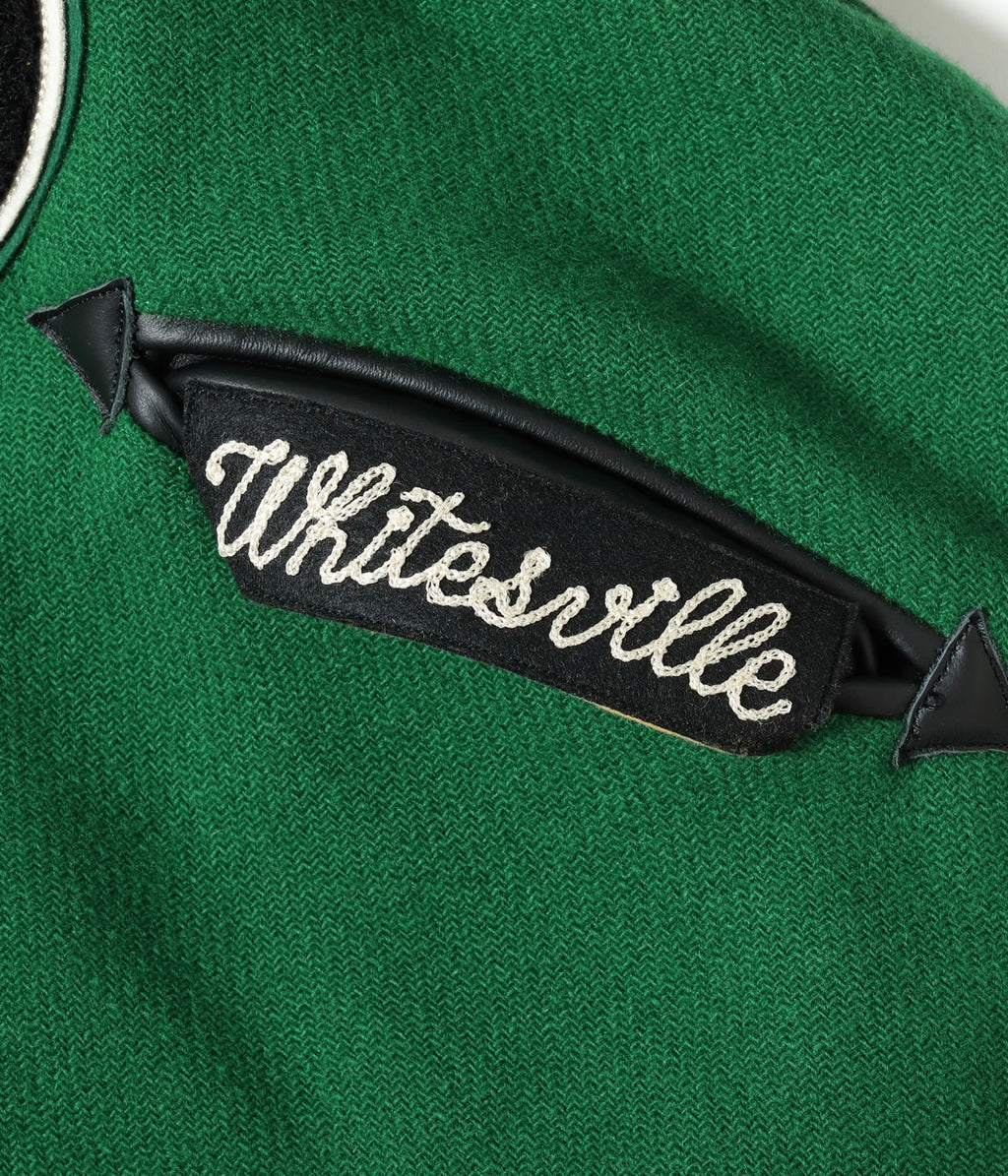 30oz. WOOL MELTON AWARD JACKET “CRANK BUSTERS” (GREEN)
