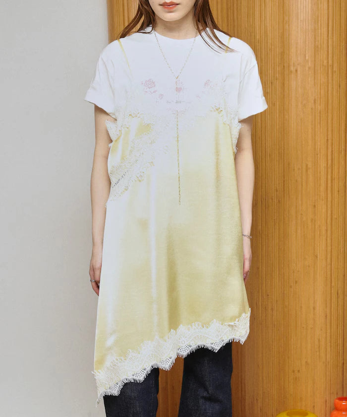 Lace Contrast Vintage Satin Camisole Top