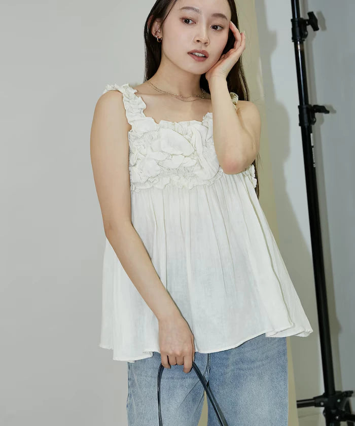 Double Gauze Gathered Camisole Blouse Limited Edition