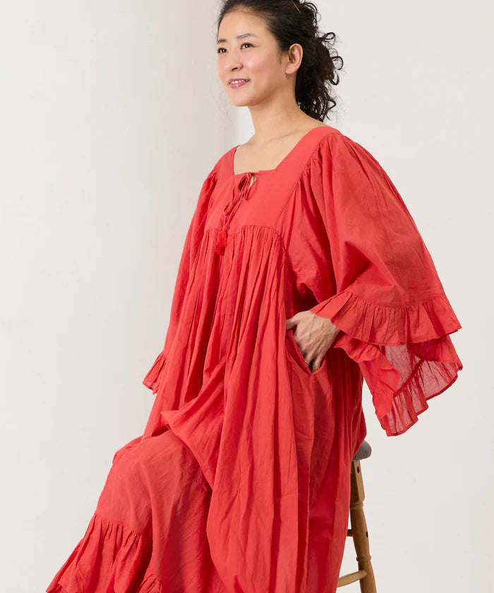 India Square Neck Frilled Dress